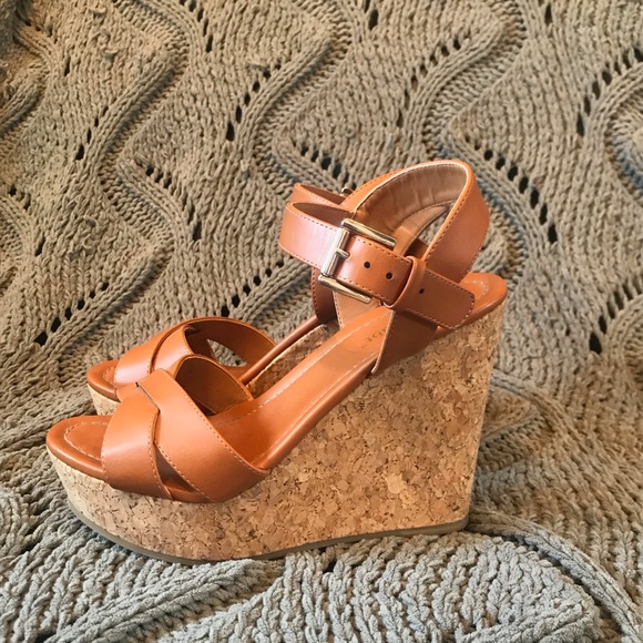 Limelight Brown Cork Wedge Heels - Picture 5 of 6